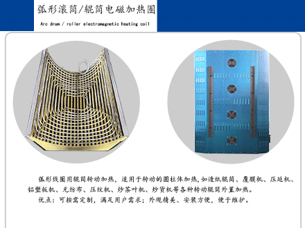 弧形滚筒电磁加热线圈